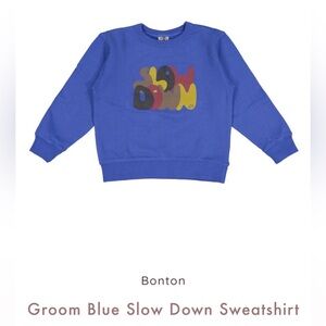 Bonton Blue Graphic Crewneck Sweatshirt